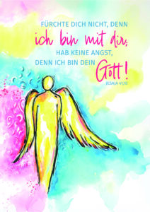 Jahreslosung 2027, Jesaja 41,10 – Aquarell-Engel-Motiv mit Bibelvers „Fürchte dich nicht